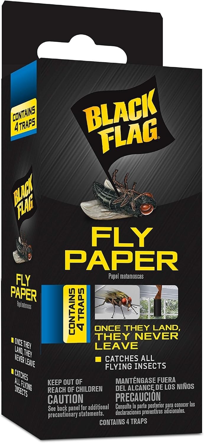 Black Flag Fly Paper Insect Trap Catches All Flying Insects 4 Traps gallery