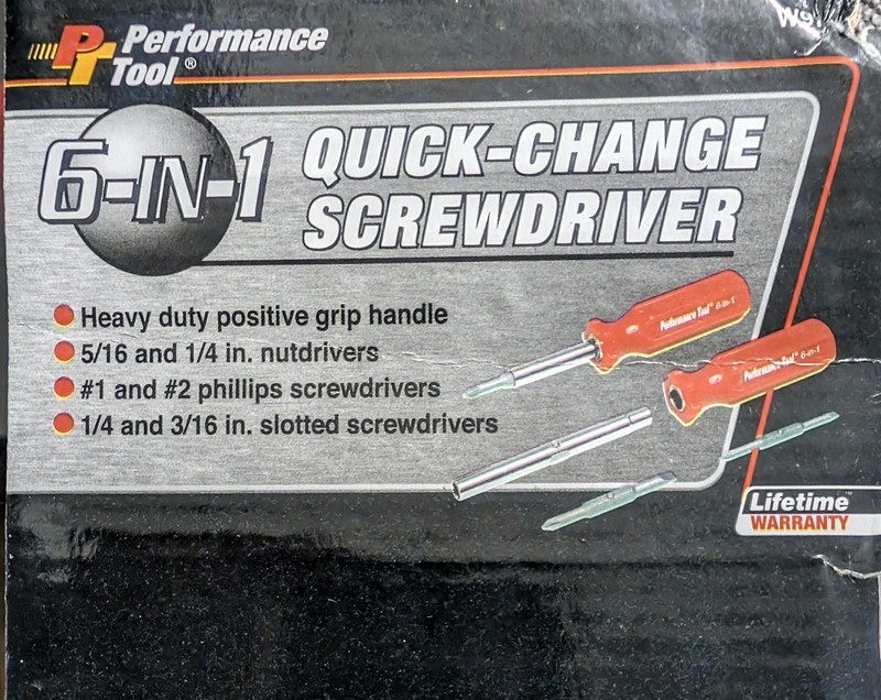 (12) Performance Tool W975 6-in-1 Quick Change Screwdrivers NEW (Case Of 12) gallery