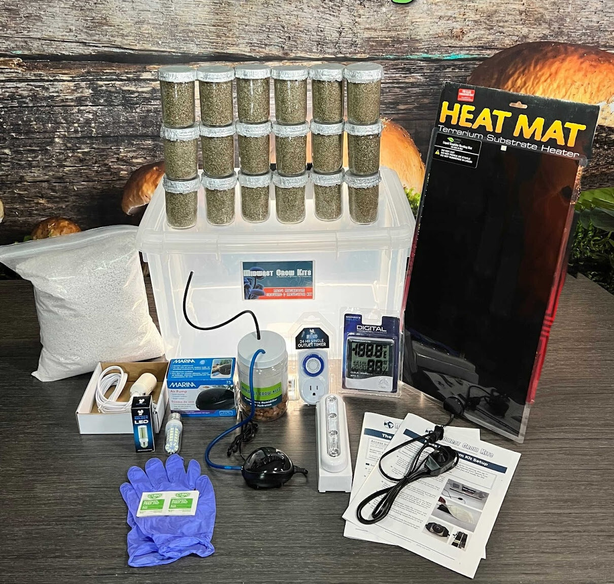 Mega Mushroom Growing & Incubator Kit | Fully Automated | 18 Sterilized Jars gallery