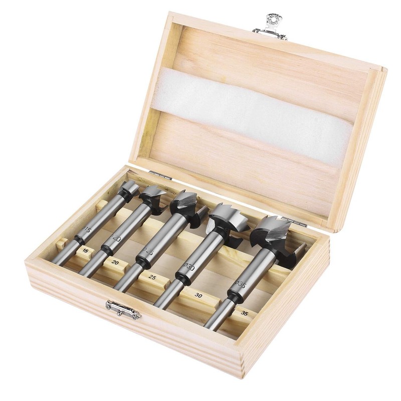 5 Piece Drill Bit Set FORSTNER BITS 15-35mm Heavy Duty Circular Carbide Edge Bit gallery