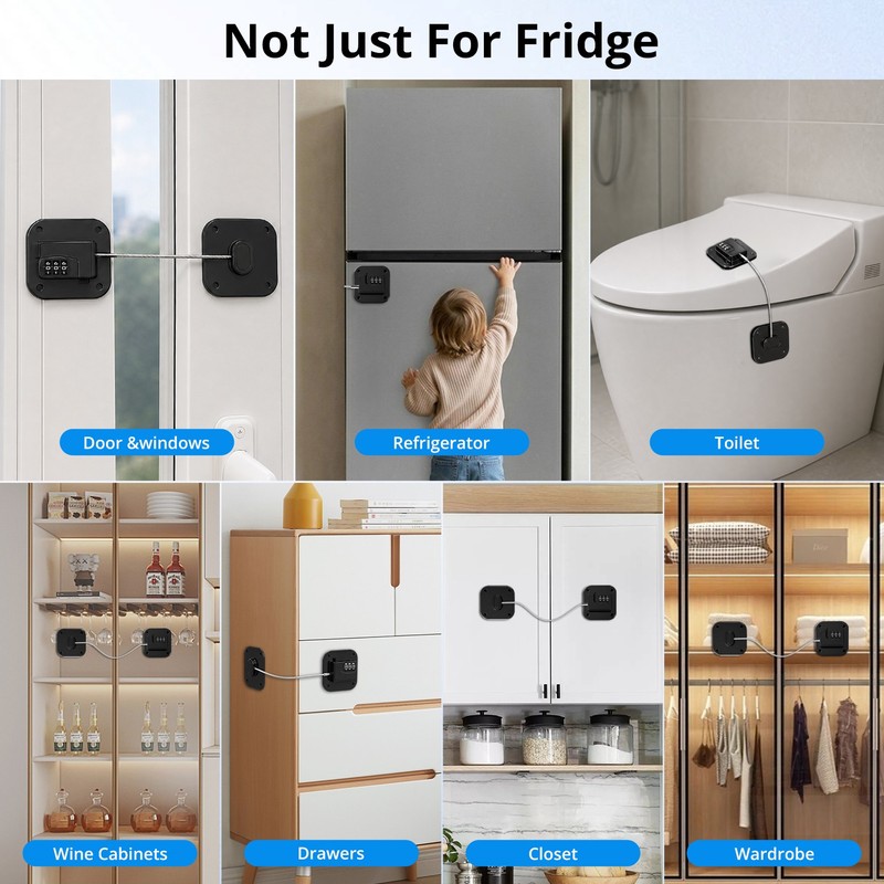 Smad Refrigerator Combination Lock – Child Safety Fridge Lock 3 Digit Code gallery