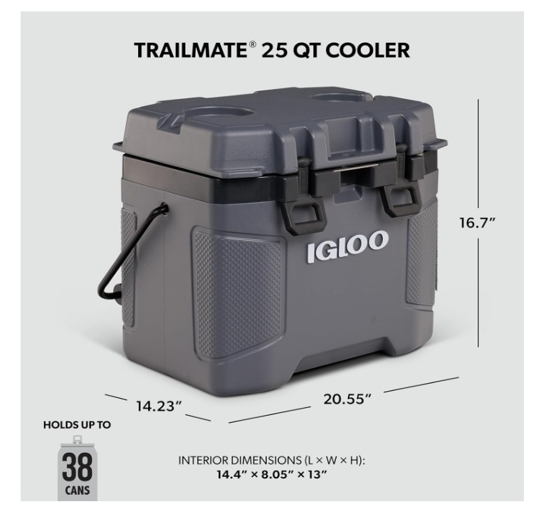 Igloo Trailmate Cooler | Insulated Hard Shell Ice Chest Carbonite gallery