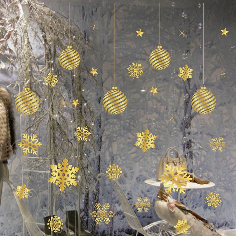 Christmas Home Window Store Wall Sticker Decor Removable Electrostatic Sticker gallery