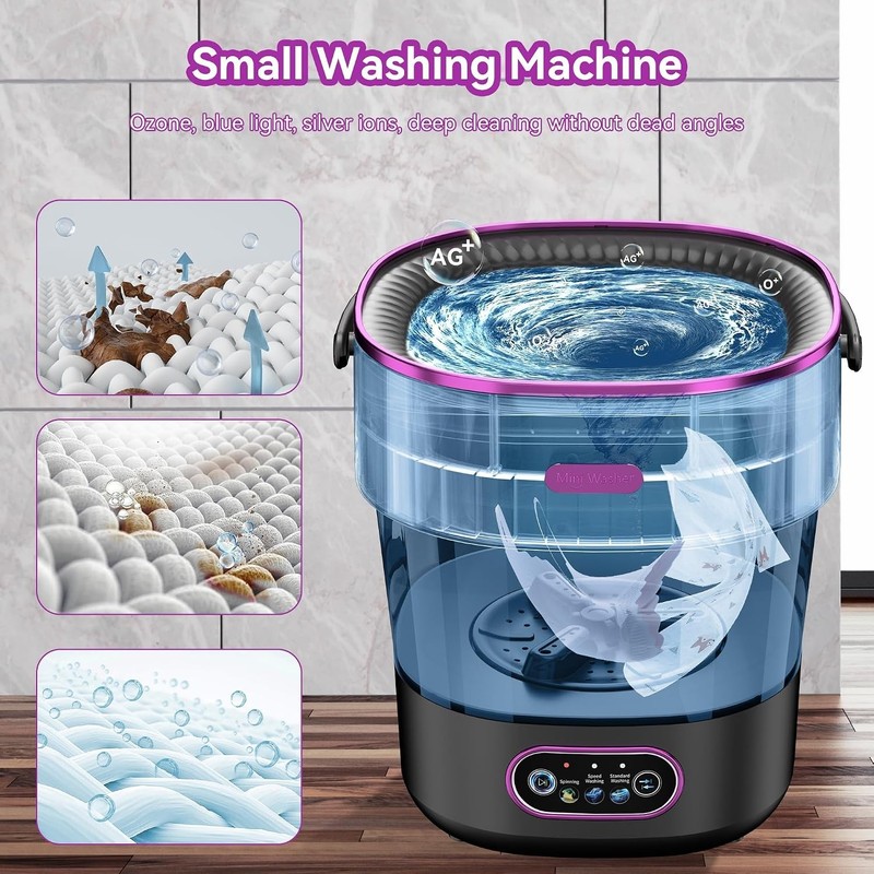 Portable Washing Machine, Folding 20L Mini Washer and Spin-Dryer, 3 Cleaning ... gallery