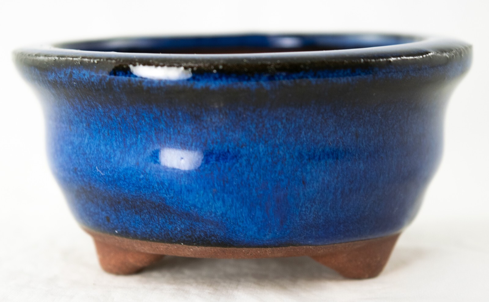 Round Blue Mame Bonsai, Succulent, Accent Plants Pot 3.25"x 3.25"x 1.5" + Mesh gallery