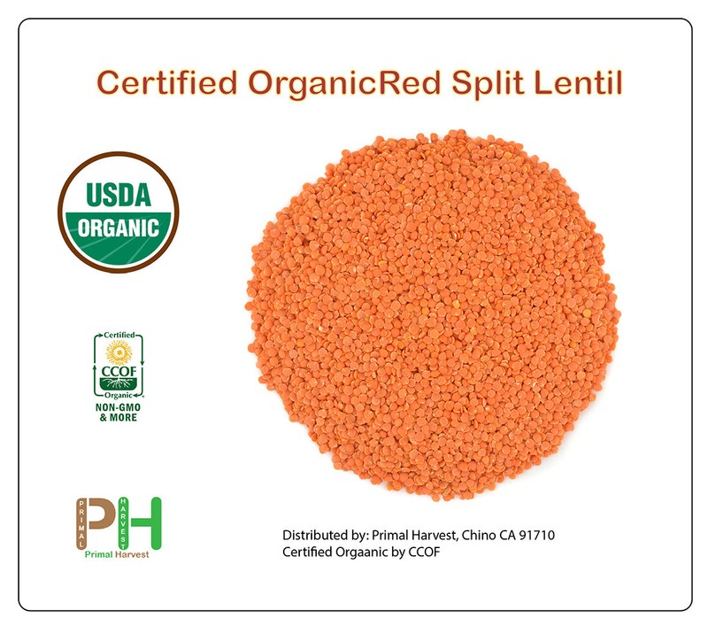 Organic Red Split Lentils aka Masoor Dal non-GMO Bulk rich in Iron and Protein gallery