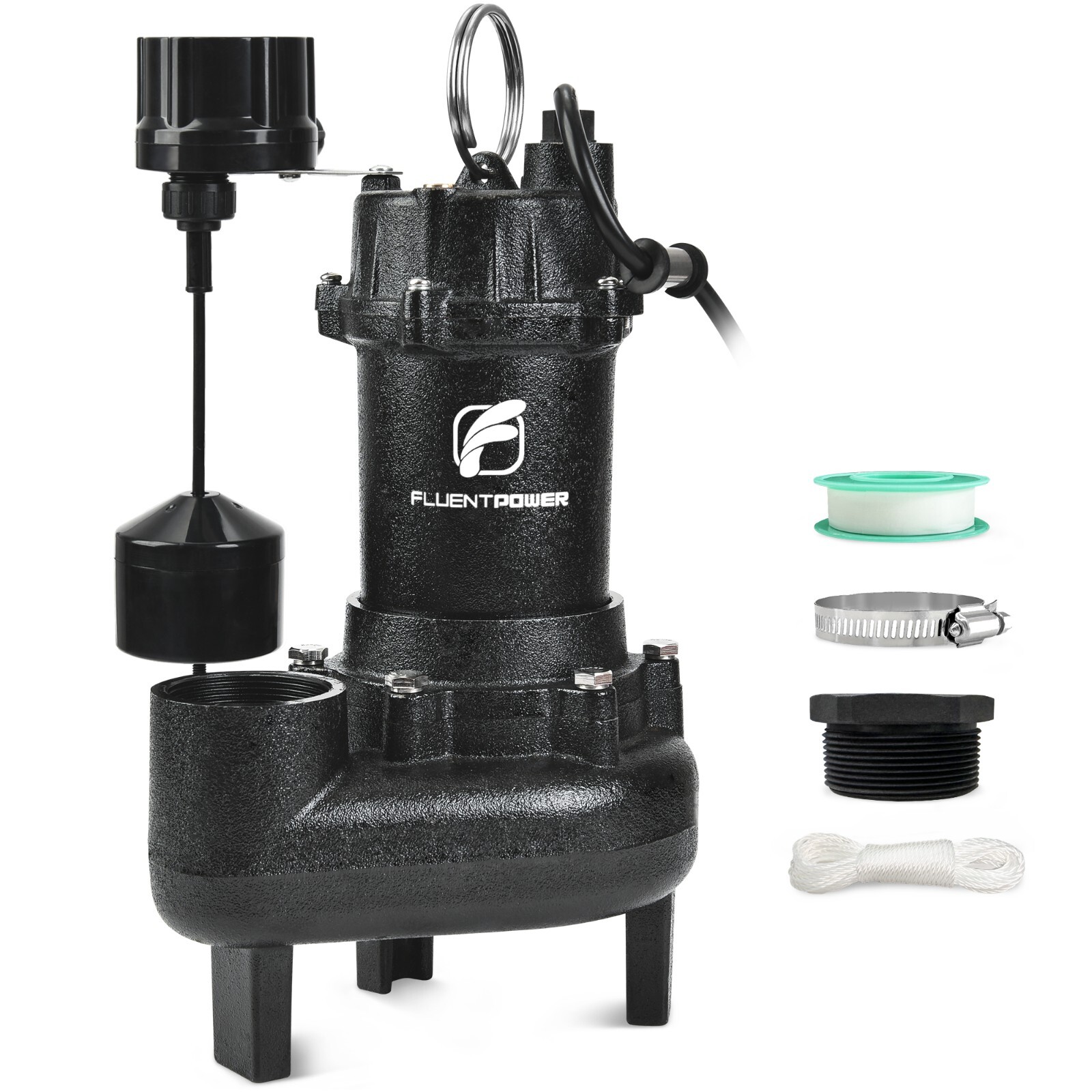 FLUENTPOWER 3/4HP 5000GPH Cast Iron Sewage Effluent Pump with Float Switch gallery