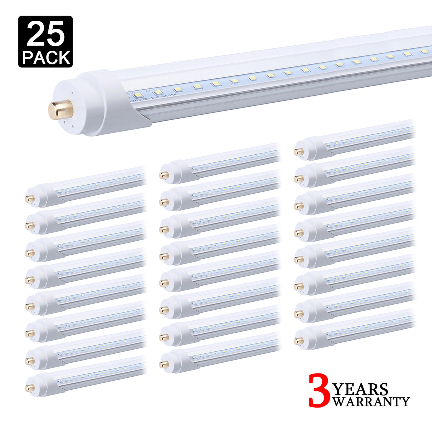 25 Pack T8 8Foot Single Pin FA8 Led Tube Light Bulbs 45W 8' Led Shop Light 5000K gallery