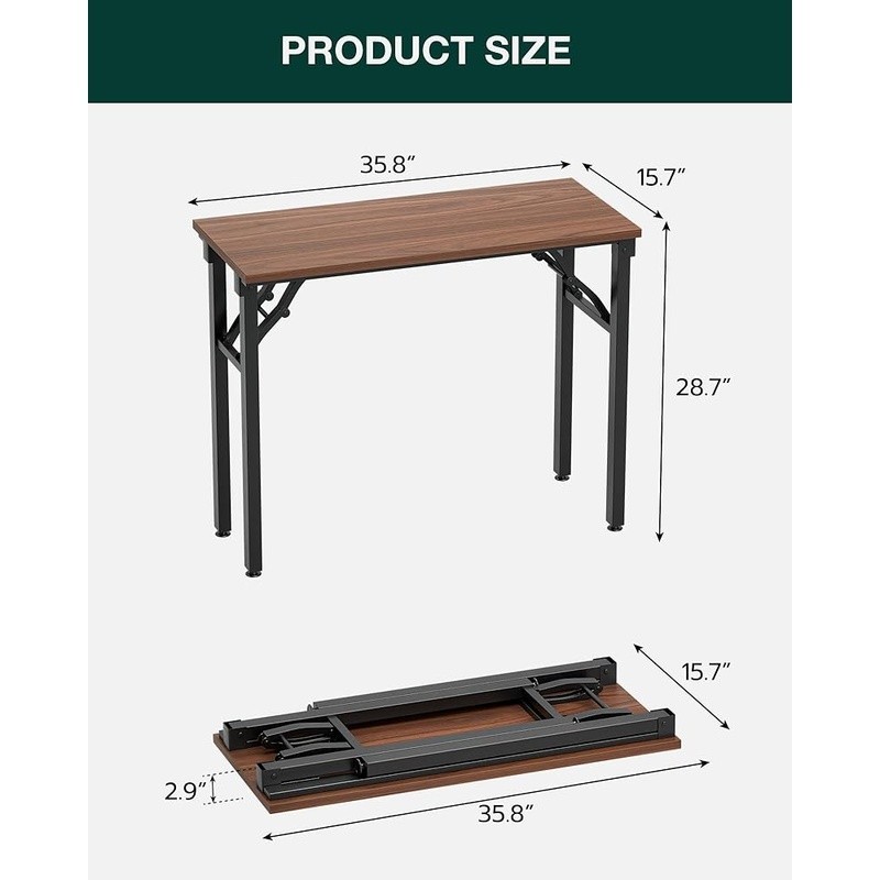 Folding Desk No Tools Assembly Compact Lightweight Workstation Home Office Study gallery