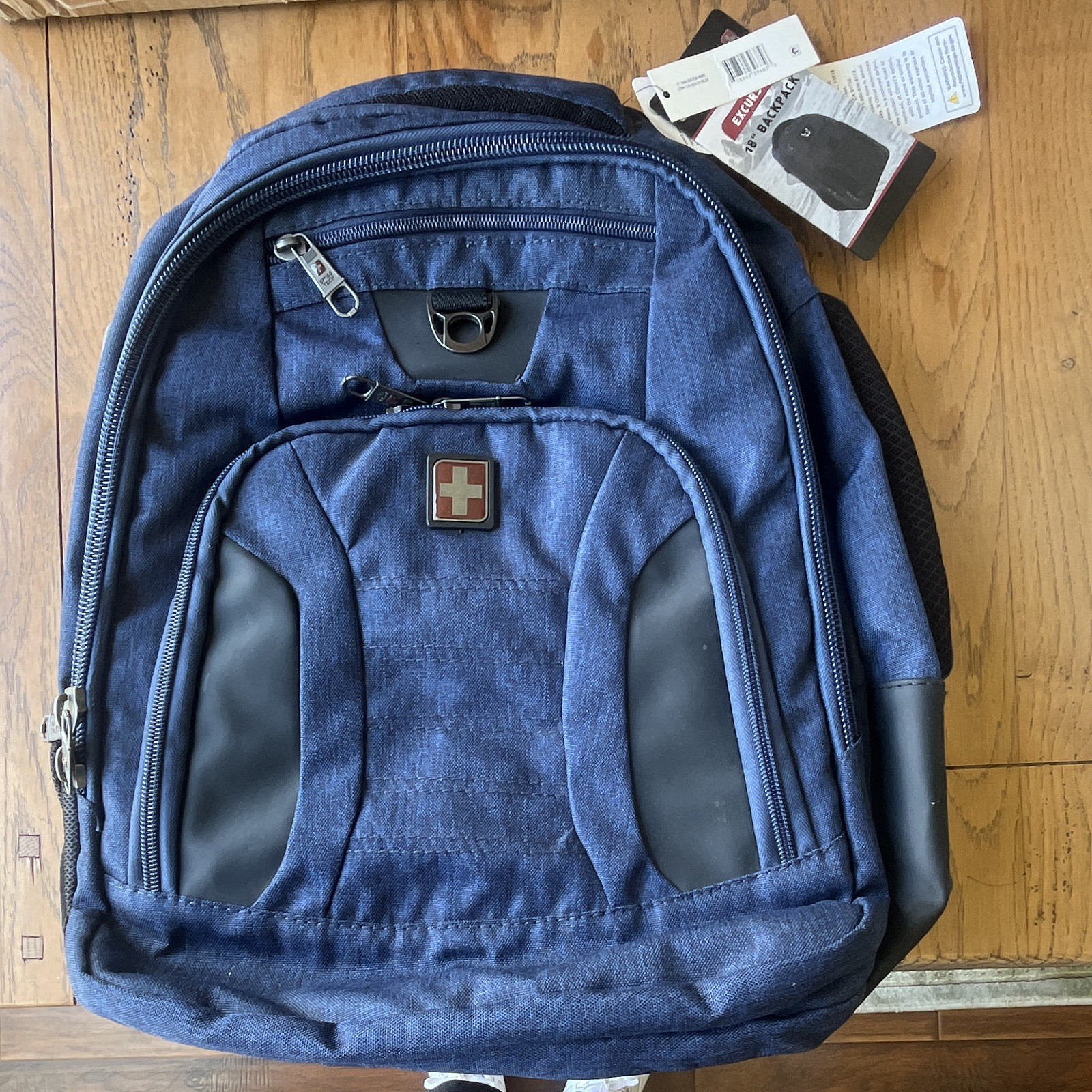 SWISSTECH Excursion 18" Backpack, Zip Closure, Blue/Black Unisex Adults