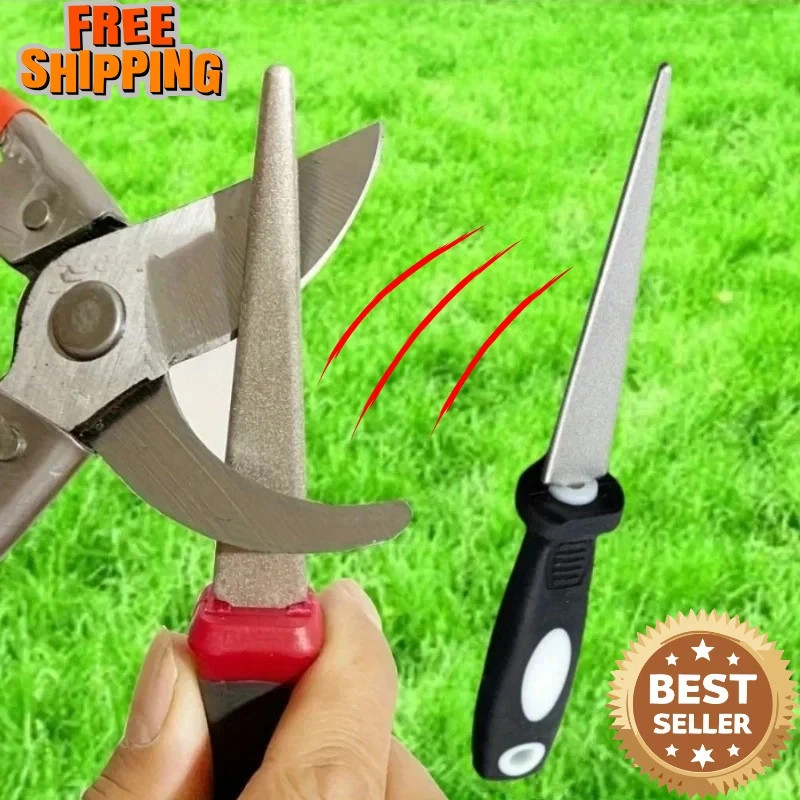 Diamond Sharpening Stone Double Sided Flat Curved Knife Sharpener Handle.. gallery
