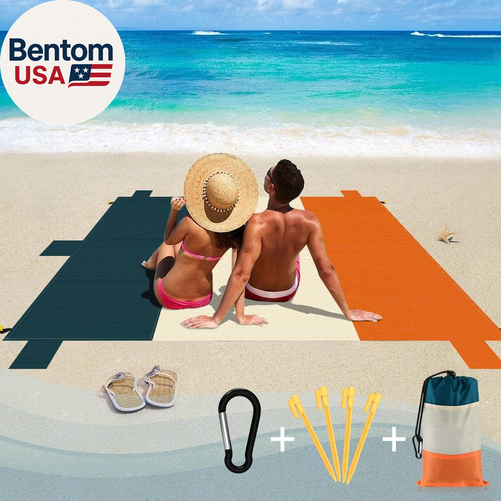 Beach Blanket Sand Proof, 78"X82“ Extra Large Sand Free Beach Mat for 4-6 Adults