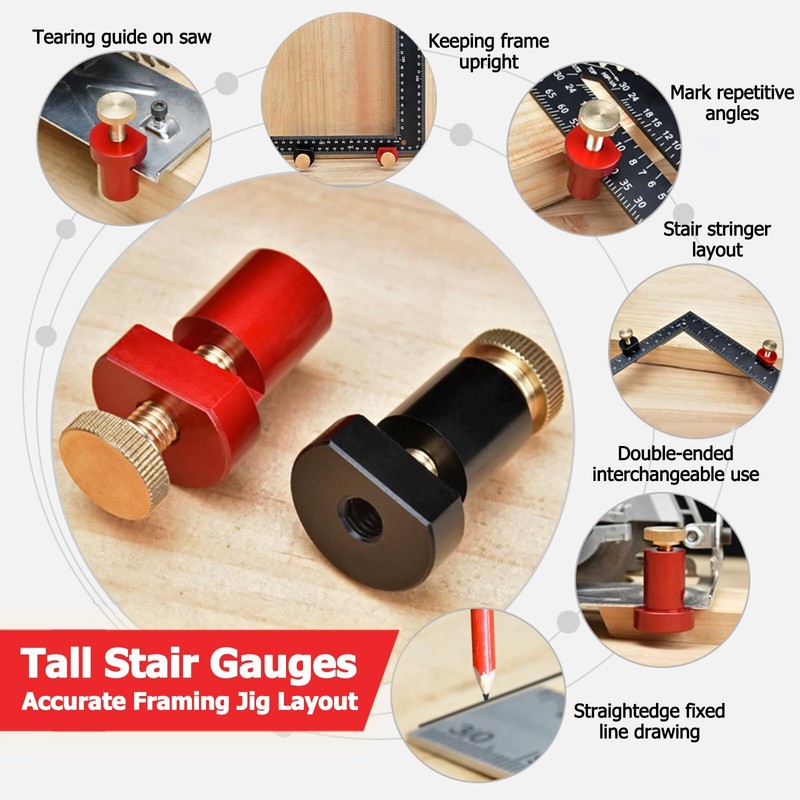 Stair Gauge Set for Framing Square Rafter Layout Marking Tool Carpentry Squares gallery