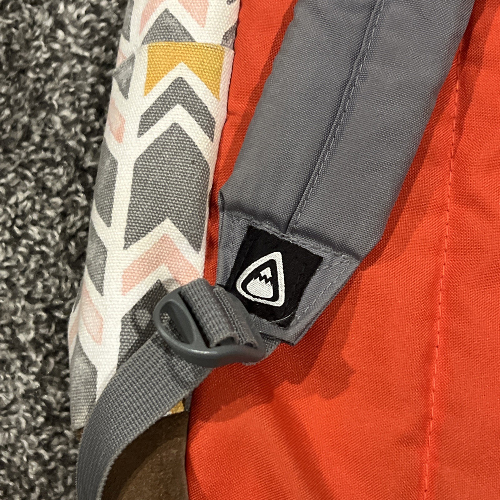 Jansport Aztec Backpack,Red Back W/Gray Shoulder Straps & Suede Bottom 4