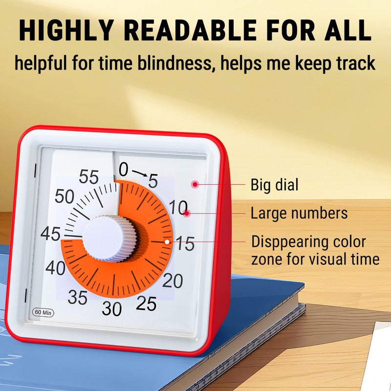 ThermoPro TM021 Visual Timer for Kids 60-Minute Countdown Kitchen Timer Silent gallery