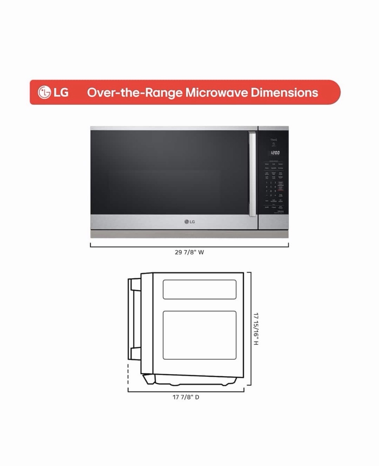 ⚡️LG 2.1-cu ft Sensor Cooking Over-the-Range Microwave Stainless Steel-MVEL2125X gallery