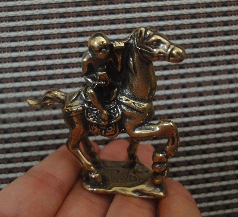 Solid Brass Monkey on Horse Figurine Bronze Color Scultpure Home Decor Statue gallery