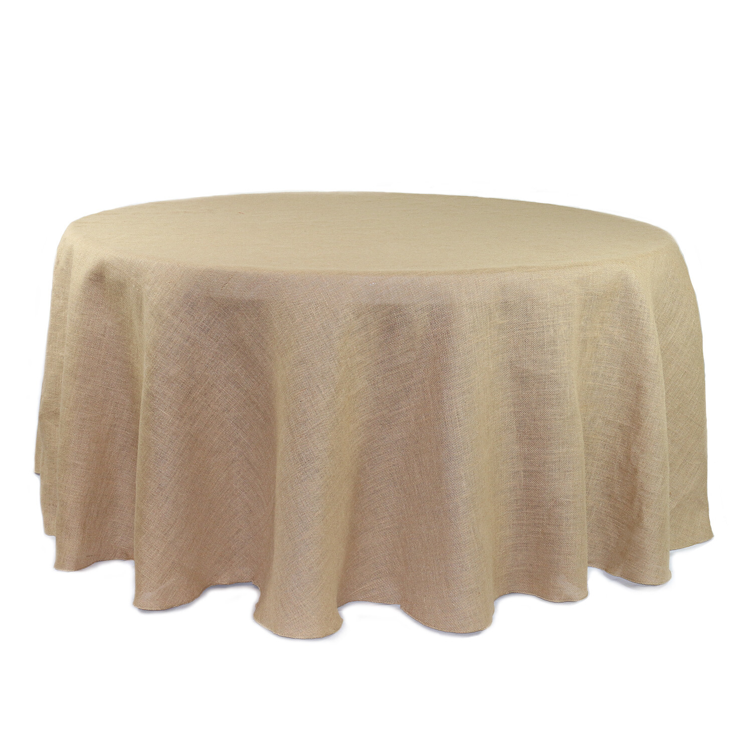 120 in. Round Burlap Jute Natural Tablecloth Rustic Country Wedding Party Dining gallery