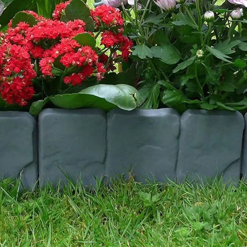 5PCS Decorative Garden Fence Border, Imitation Stone Plant Support Stakes gallery