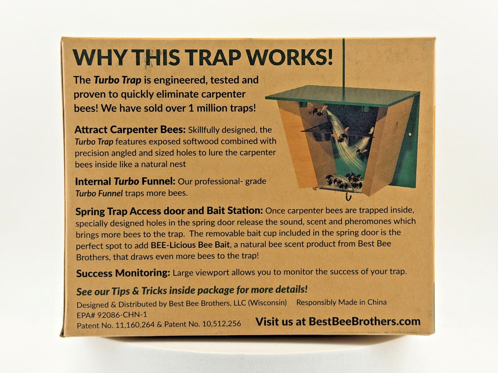 Best Bee Brothers Carpenter Bee Trap: Internal Turbo Funnel, Large Viewpoint gallery