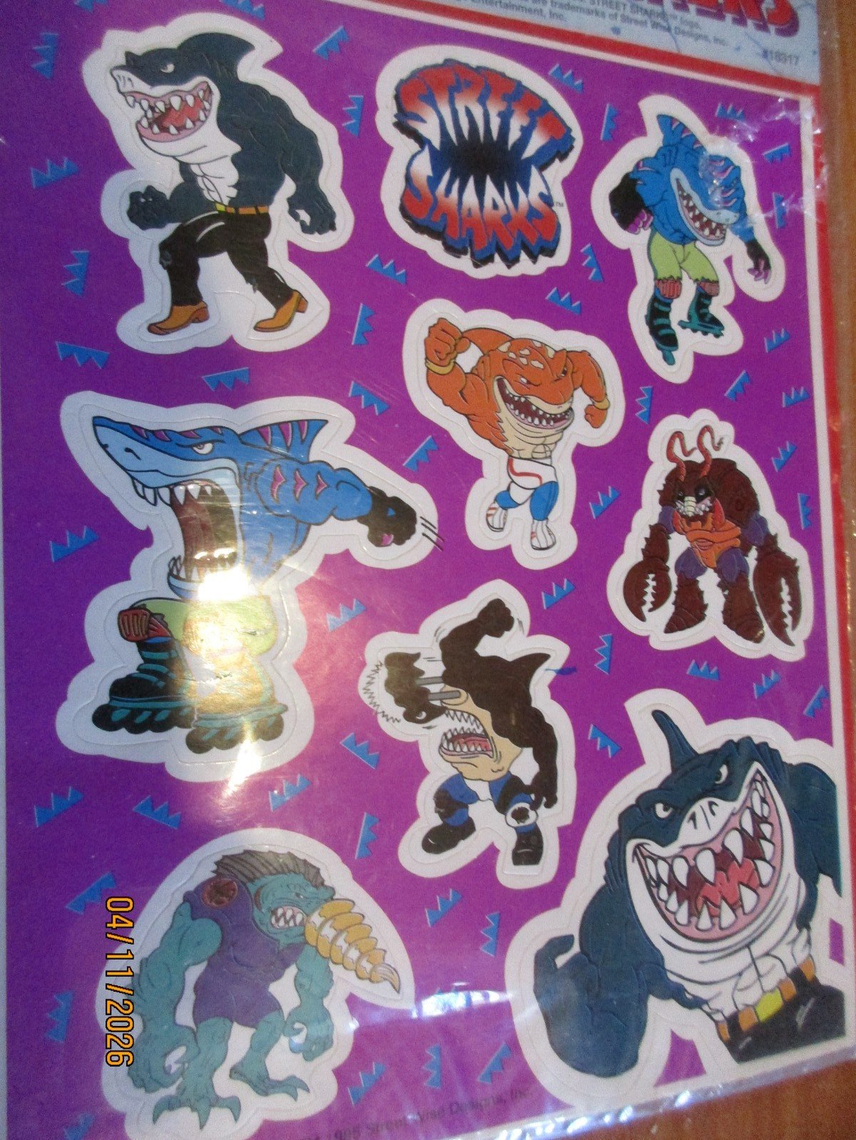 Vintage Unique1995 Street Sharks Stickers 4 Sheets MIP gallery