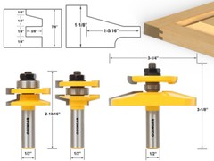 Raised Panel Cabinet Door Router Bit Set Shaker- 1/2″ Shank – Yonico 12350