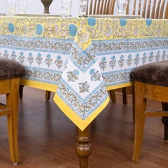 Hand Block Printed Tablecloth Cotton Table Cover Gift for Her Dining Tablecloth