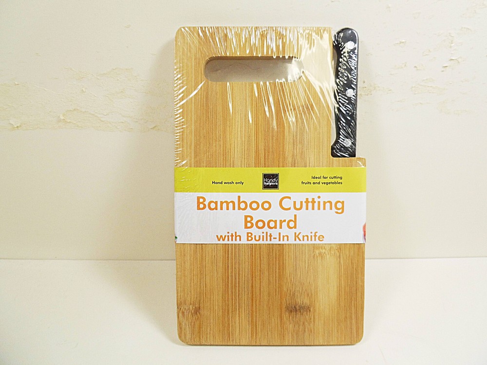 Bamboo Cutting Board Small with Handle 10" x 5.75" Wood Kitchen Chopping Boards