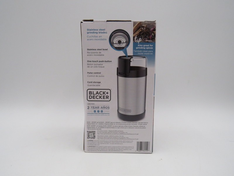 Black & Decker Easy Touch Coffee Grinder w/Stainless Steel Grinding Blades NEW gallery