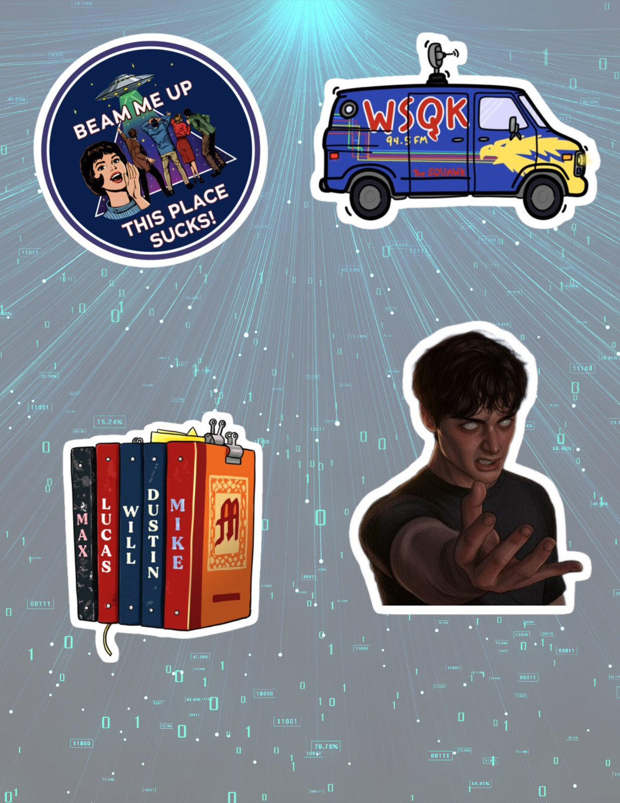 Stranger Things Season Finale 4pc Sticker Pack gallery