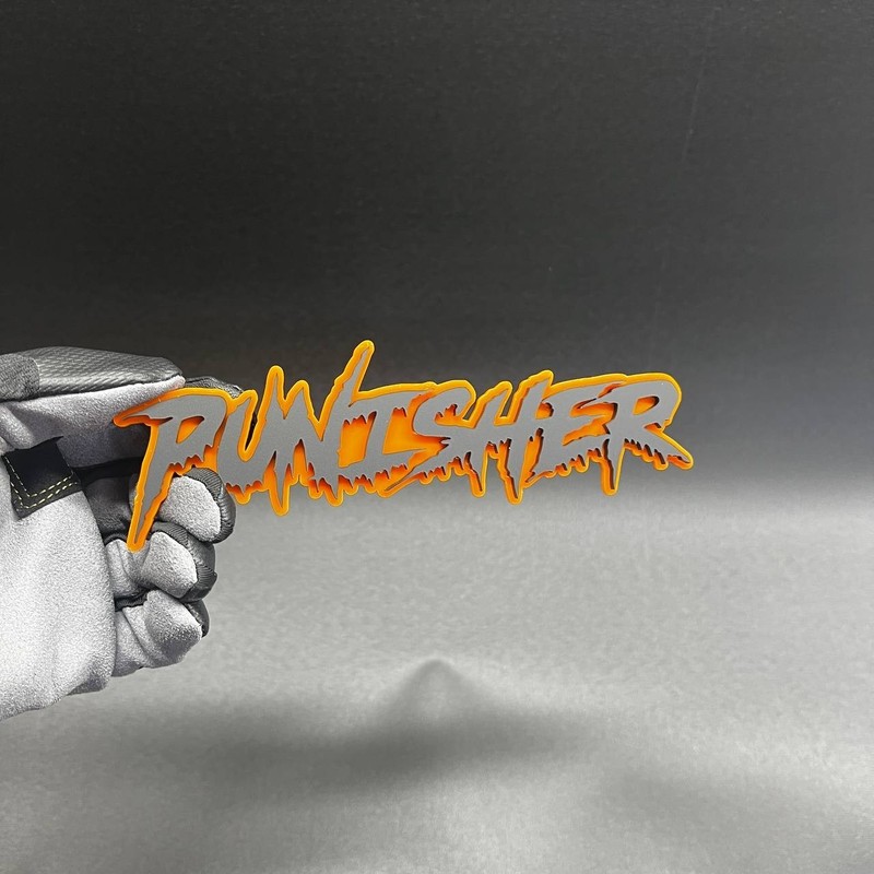 1x PUNISHER Custom Text 3D Acrylic Car Emblem Badge Multicolor Fender Decal gallery