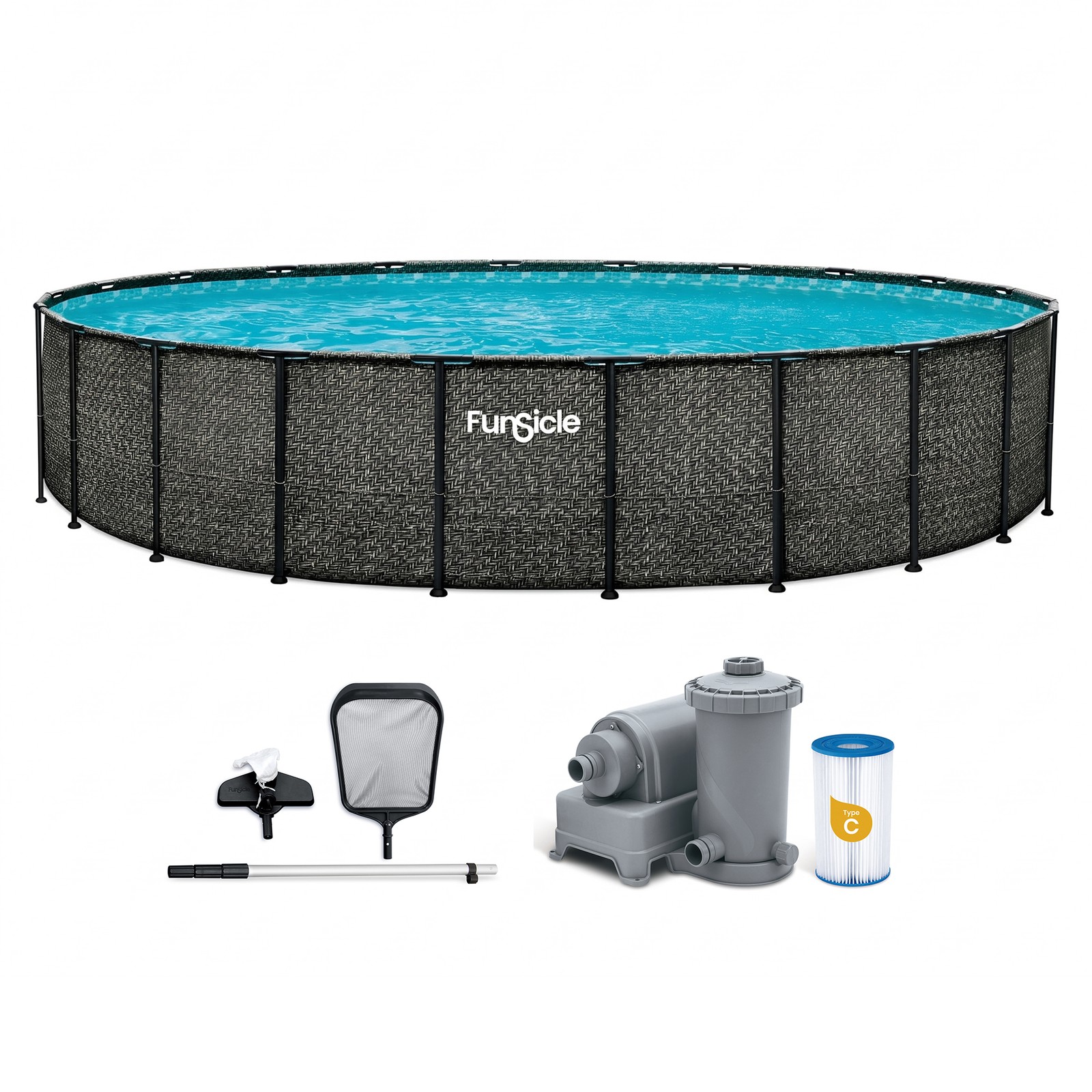 Funsicle 22' x 52" Oasis Designer Round Above Ground Pool, (Open Box) gallery