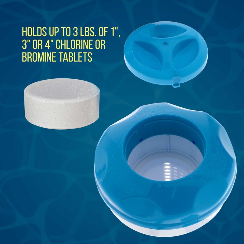 Floating 3" & 4" Tablet Pool Chemical 8" Dispenser with Collapsible Tank gallery