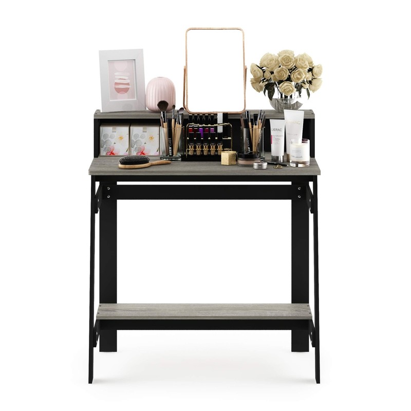 Furinno Simplistic A Frame Computer Desk, Black/French Oak Grey A-frame Design gallery
