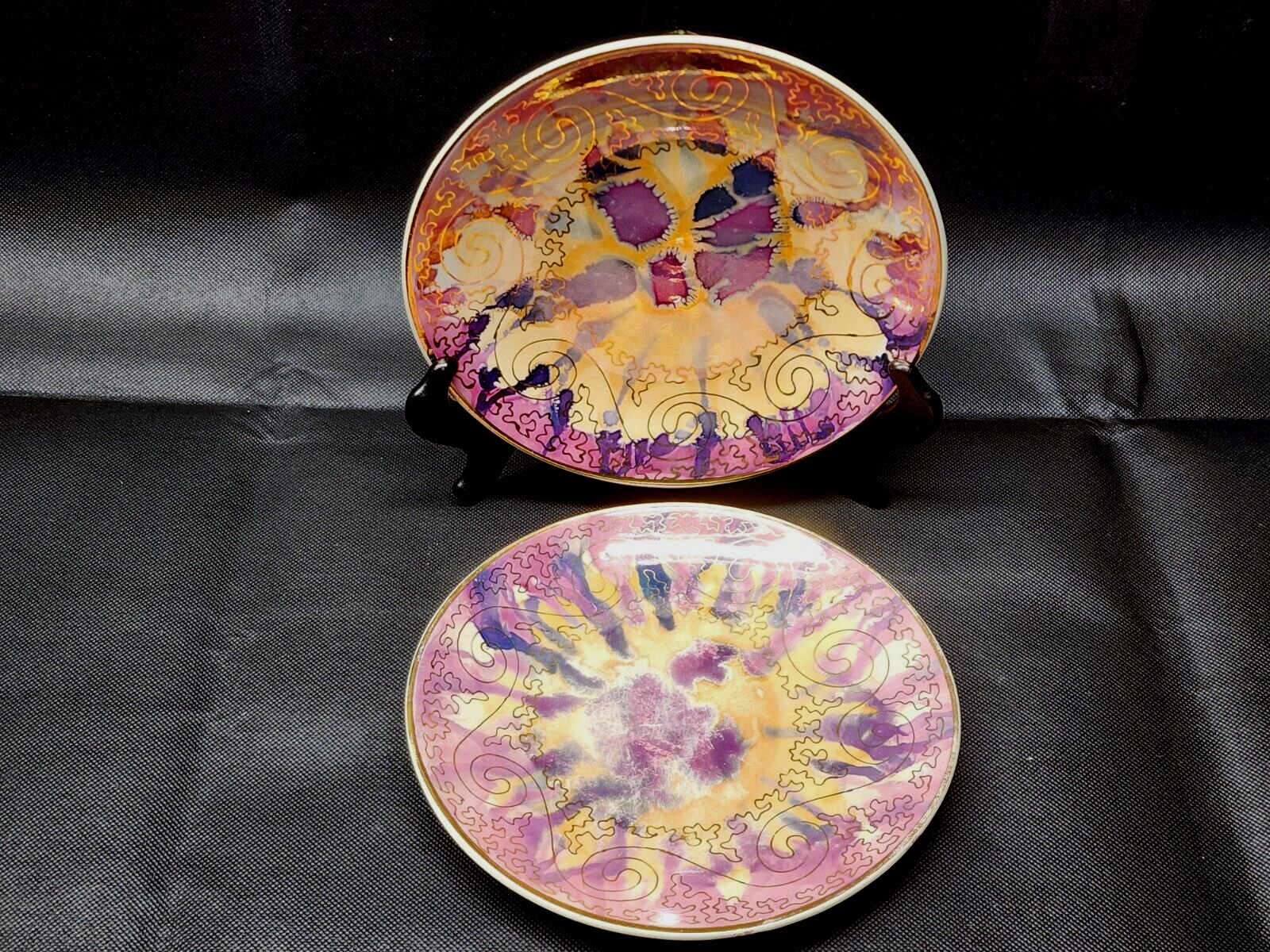 Franz Sndeyers Hand Painted Ceramic Platter and Plates Set Belgium gallery