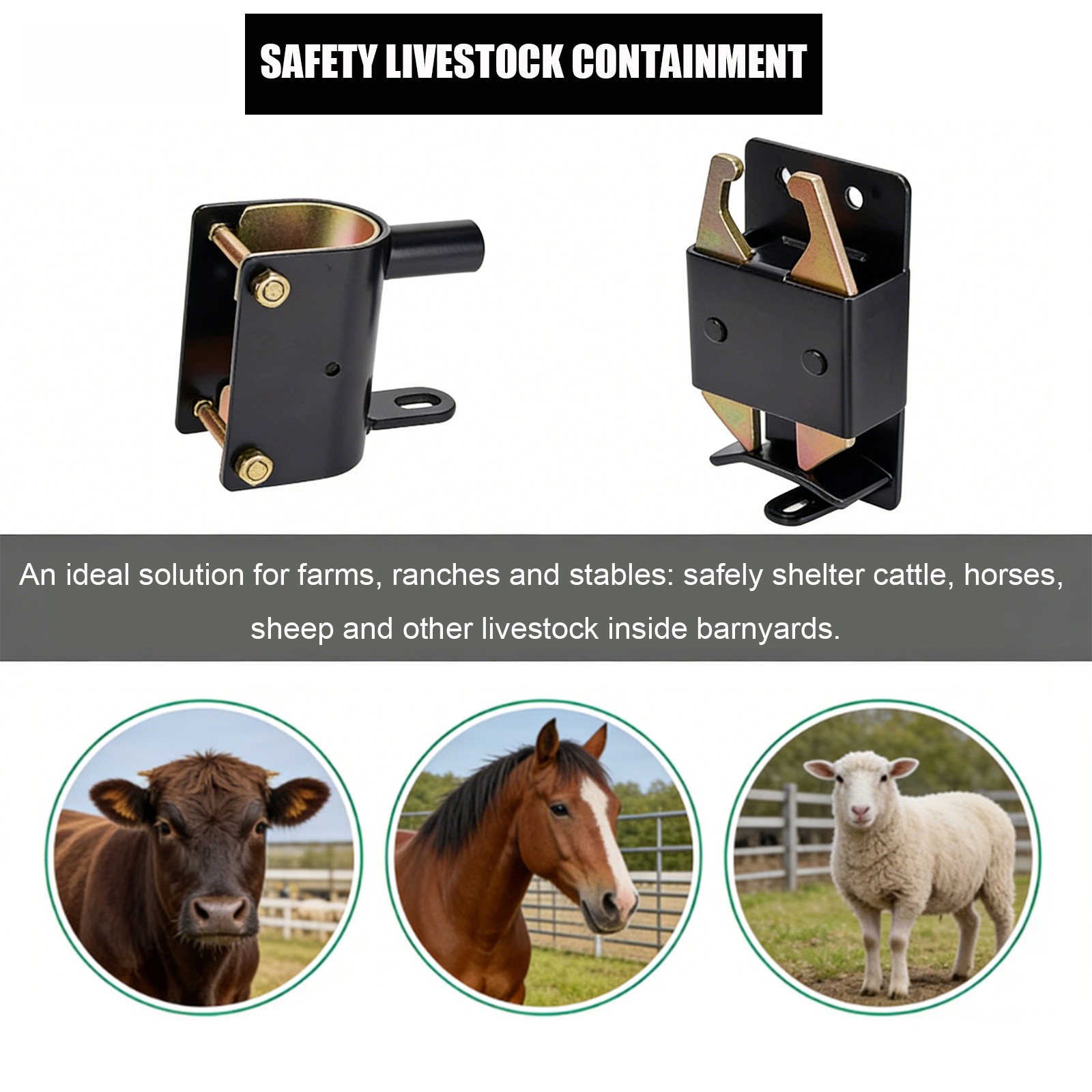 2 Way Farm Gate Latch Heavy-Duty Lockable Fence Latch with Self-Locking Nut gallery