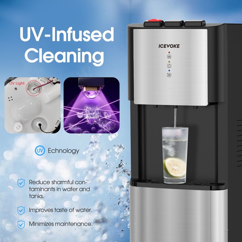 Self-cleaning Bottom Loading Hot & Cold Water Cooler Dispenser for 3 or 5 Gallon gallery