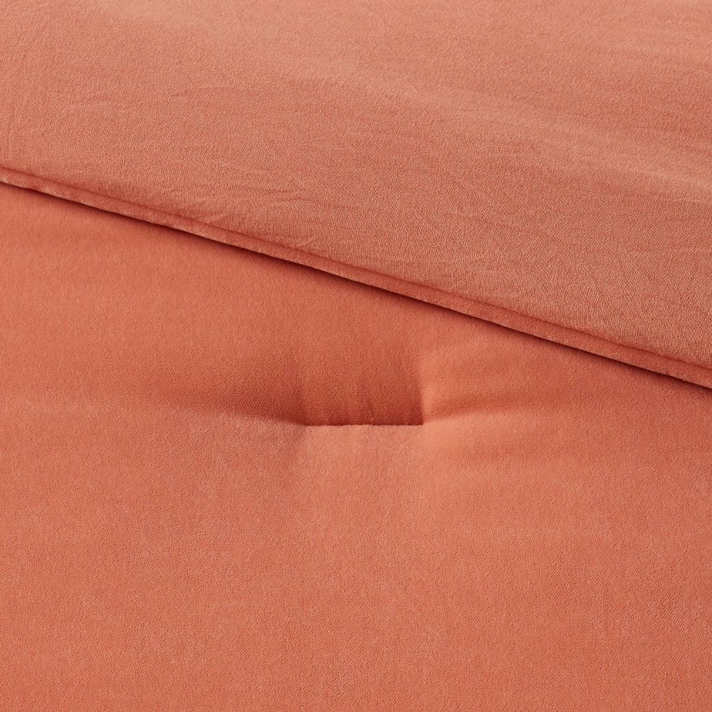 Full/Queen Lustrous Velvet Comforter & Sham Set Terracotta - Threshold gallery