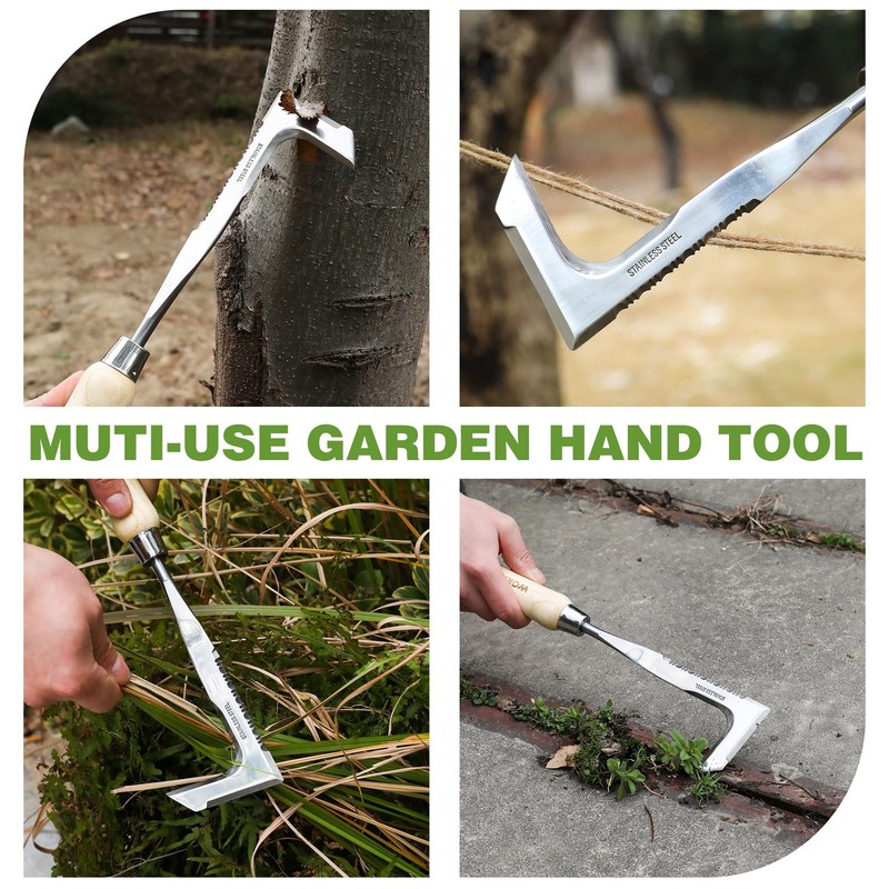 WORKPRO Crack Weeder Crevice Weeding Tool Stainless Steel Manual Weeder L Shaped gallery
