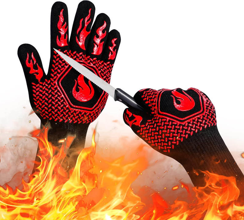 BBQ Fireproof Gloves, Grill Cut-Resistant 1472°F Heat Resistant Gloves, Non-Slip gallery