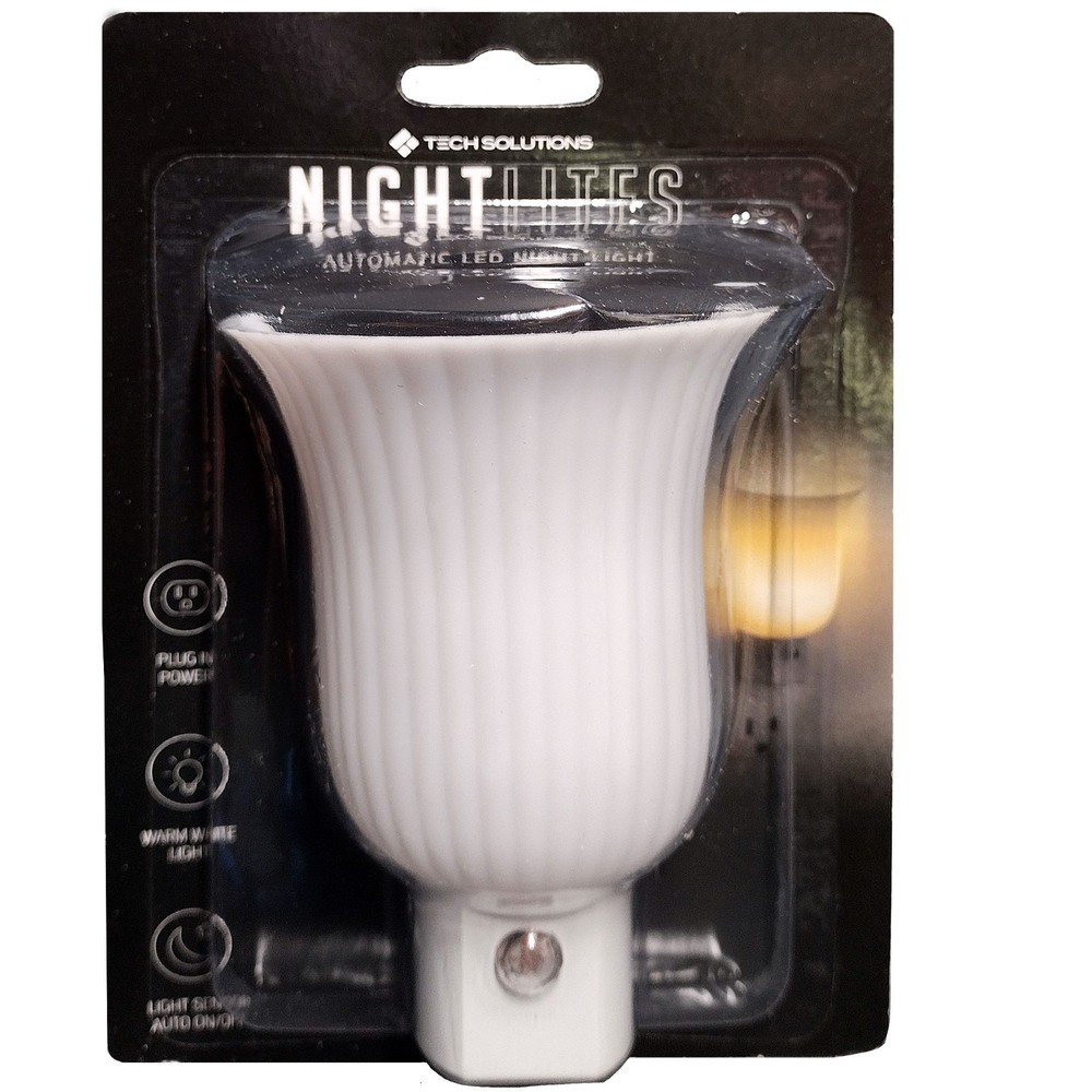 4 Plug in Night Lights, Auto On Off, Warm White LED, Dusk to Dawn Sensor 4 Pack