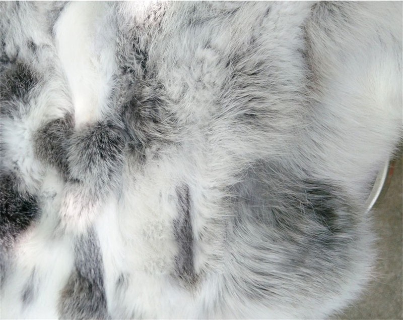100% Real Rabbit Fur Throw Patchwork Blanket Natural Pelt Carpet Warm Bedspread gallery