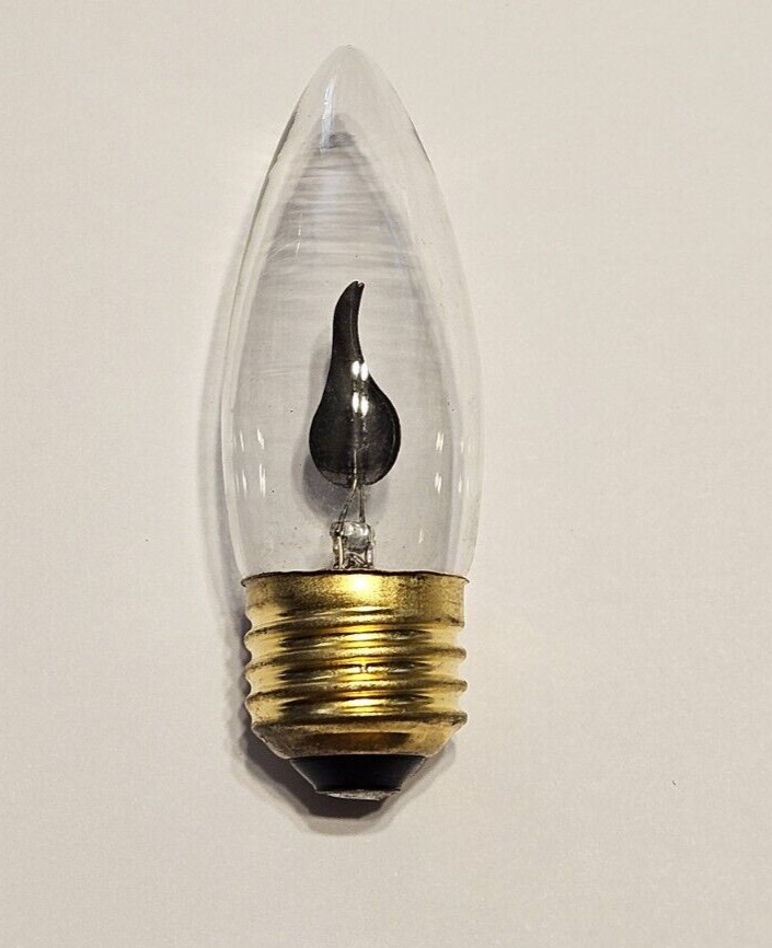 FLICKER FLAME CLEAR LIGHT BULB 3 WATT E26 STANDARD BASE NEW 22105J gallery