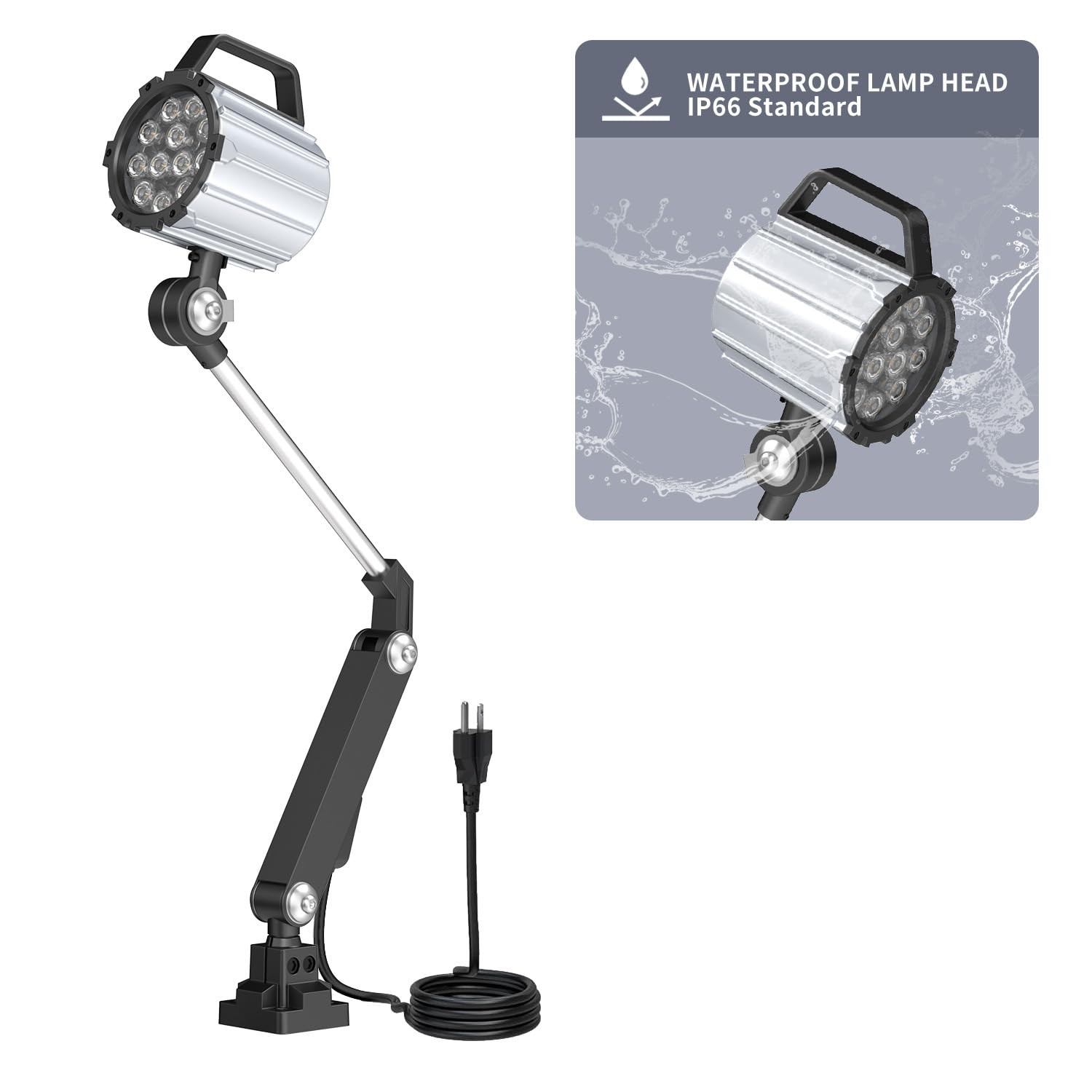 Articulating Led Work Light, 18W Machine Lights, 1800 Lumens Flexible Wood La... gallery
