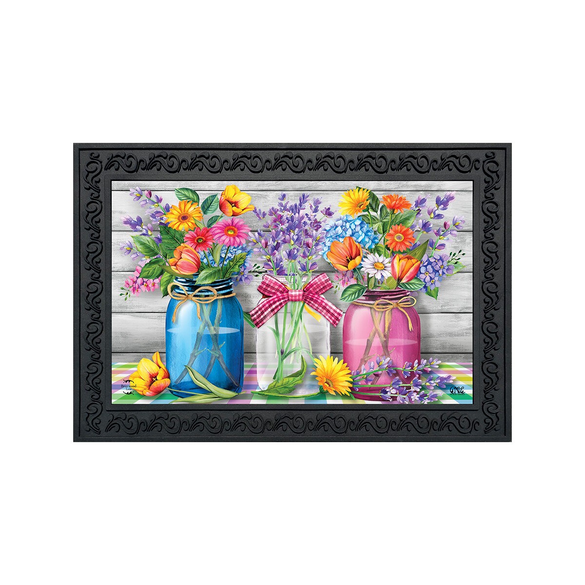 Briarwood Lane Spring Floral Jars Rustic Doormat 30x18 gallery