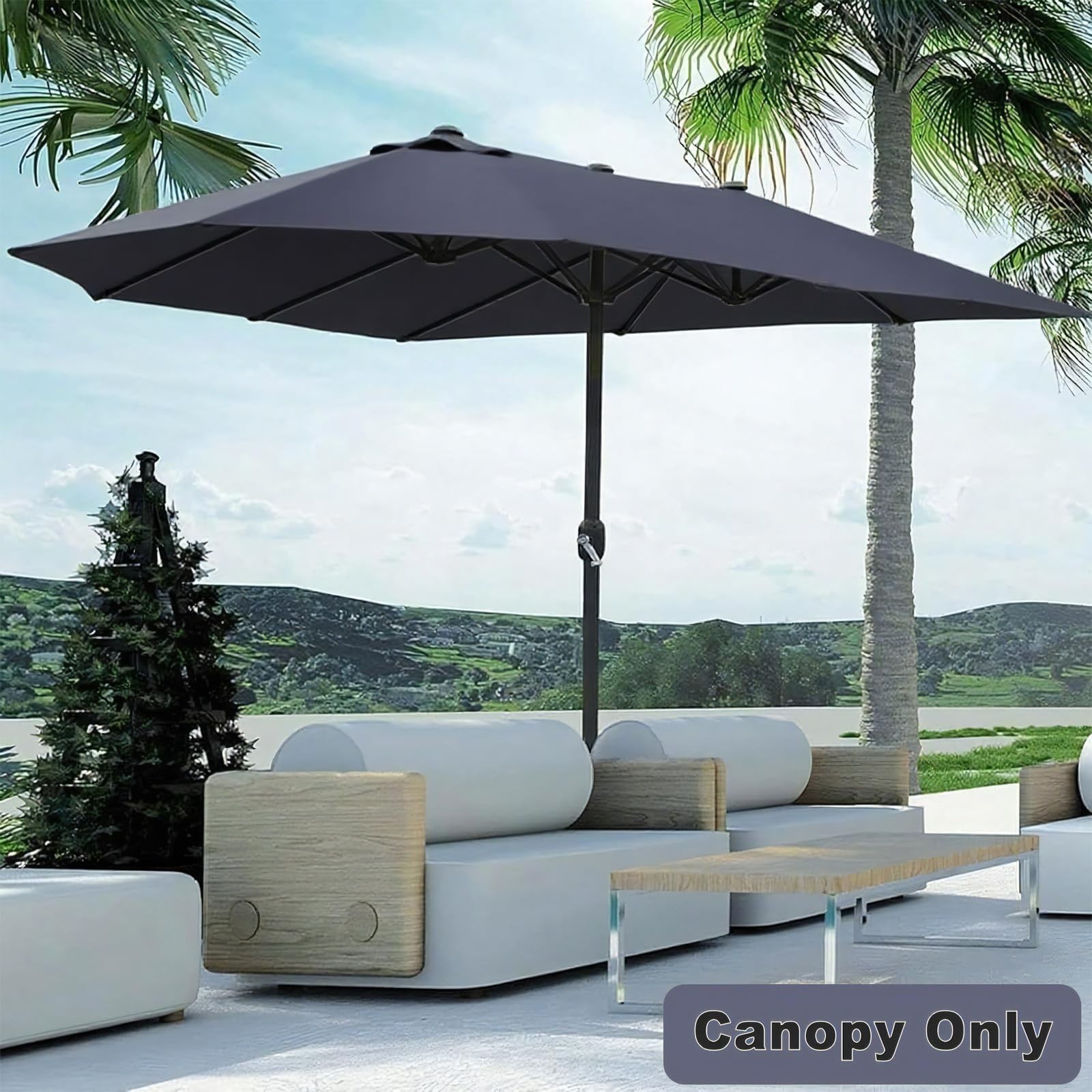 Patio Umbrella Replacement Canopy 12 Ribs for 15'X9' Double Sided Patio Umbre... gallery