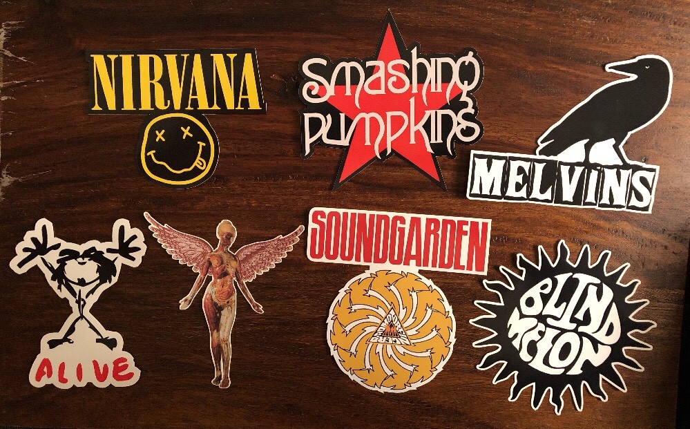 Grunge Rock Sticker Lot - Kurt Cobain Sub Pop Records Stone Temple Pilots gallery