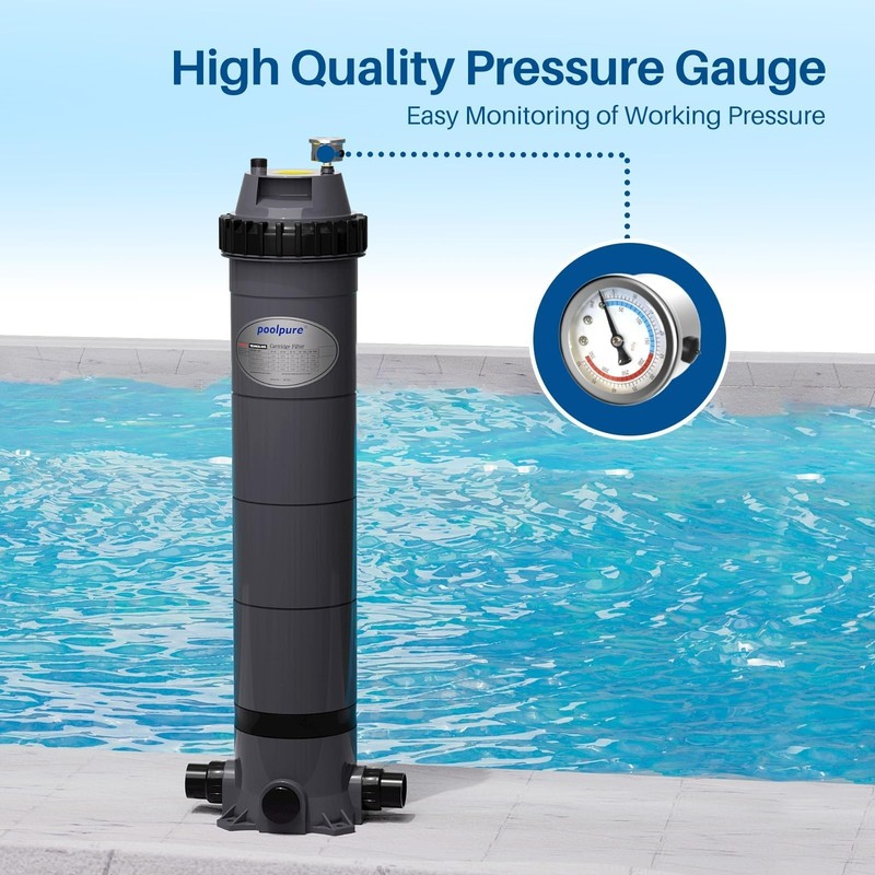 POOLPURE PFT-AF150 Cartridge Pool Filter Tank&Element for Above & Inground Pools gallery
