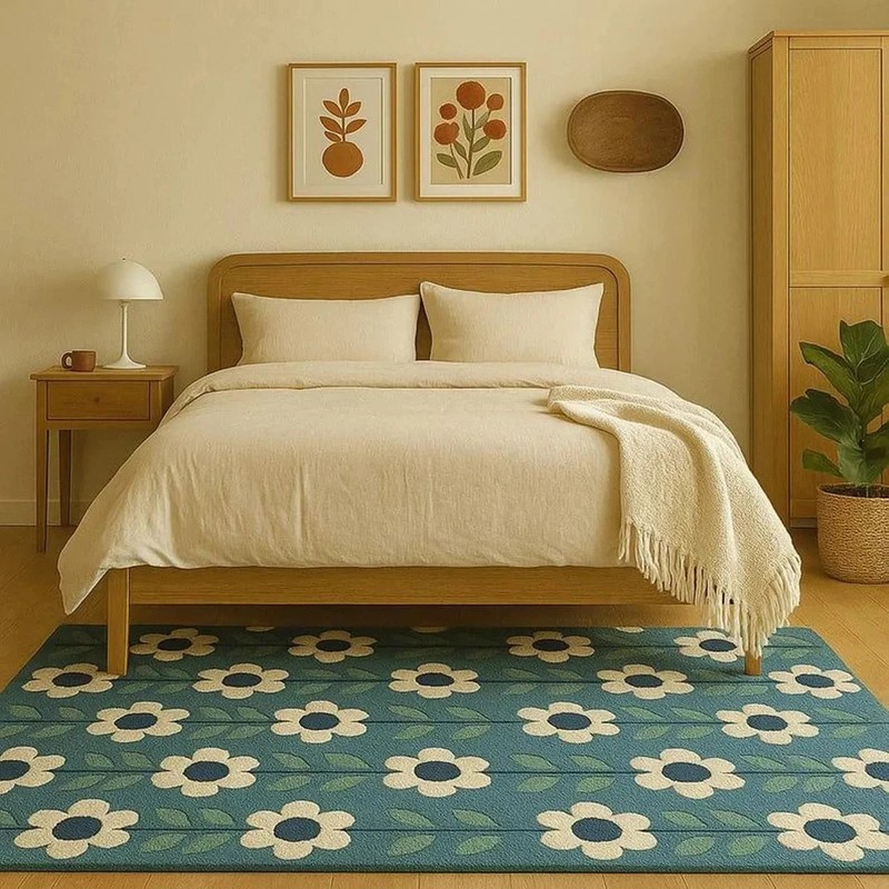 Hand-Tufted Area Carpet with Scalloped Edges – Whimsical Garden-Inspired Area gallery