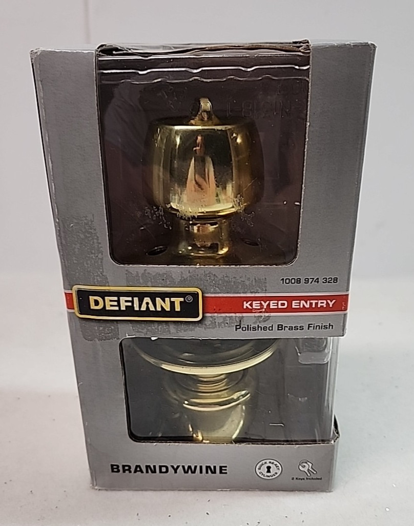 Defiant Brandywine Keyed Entry Door Knob Polished Brass Finish 1008974328 gallery